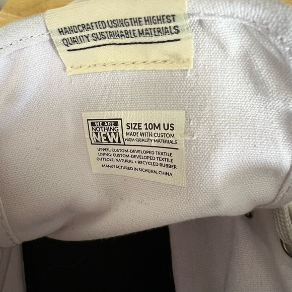 Nothing New Sustainable Hi-Top Sneakers - Size 10 M - White - Picture 5 of 5